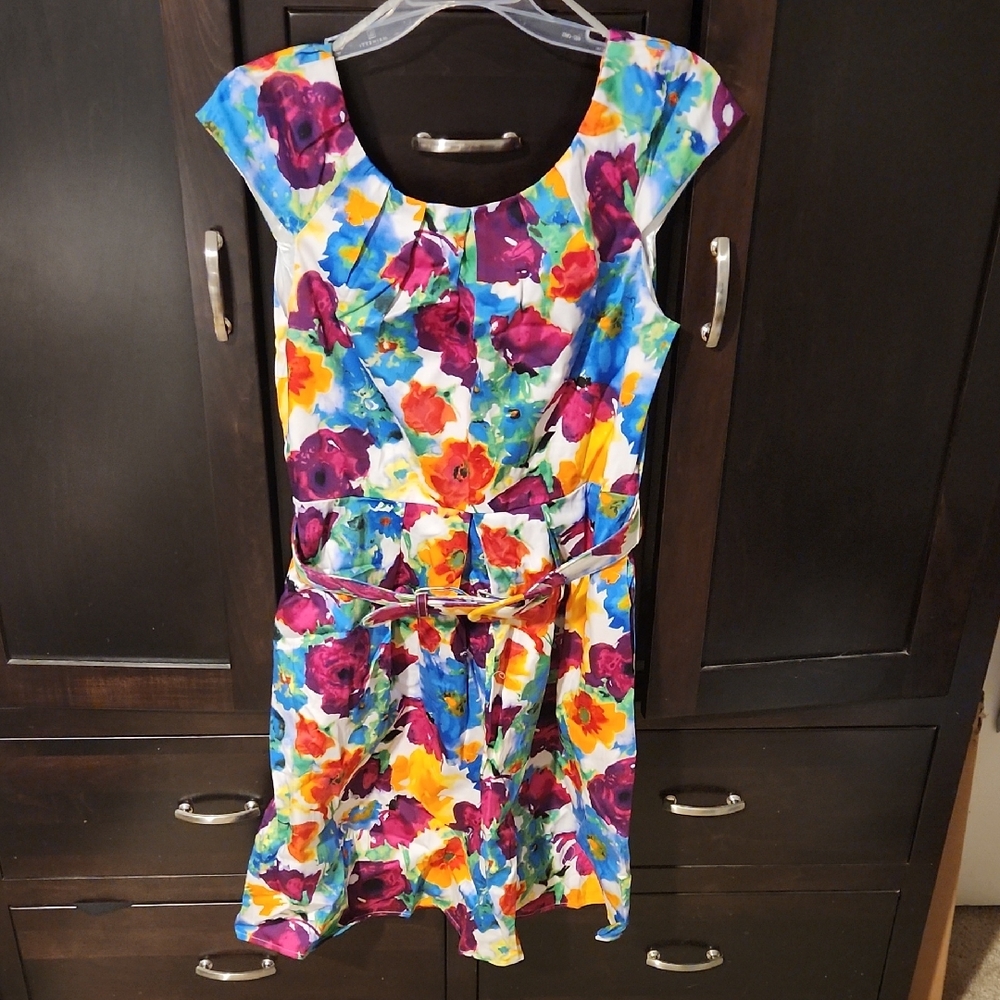 Spense Colorful Floral Midi Dress